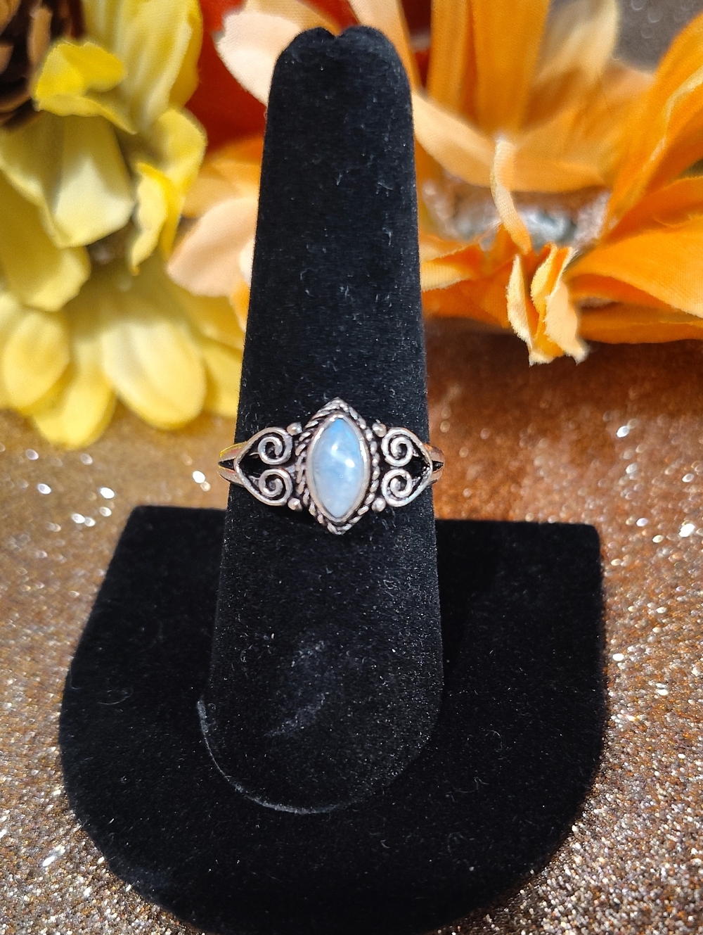 Rainbow Moonstone Ring - Size 8 1/4